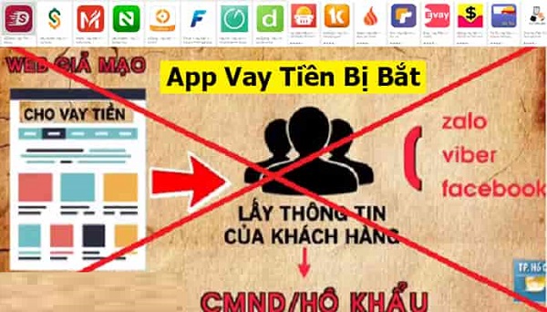 những app cho vay tiền bị bắt