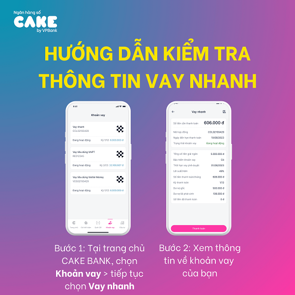 Cách Tra Cứu Khoản Vay Cake Qua Ứng Dụng